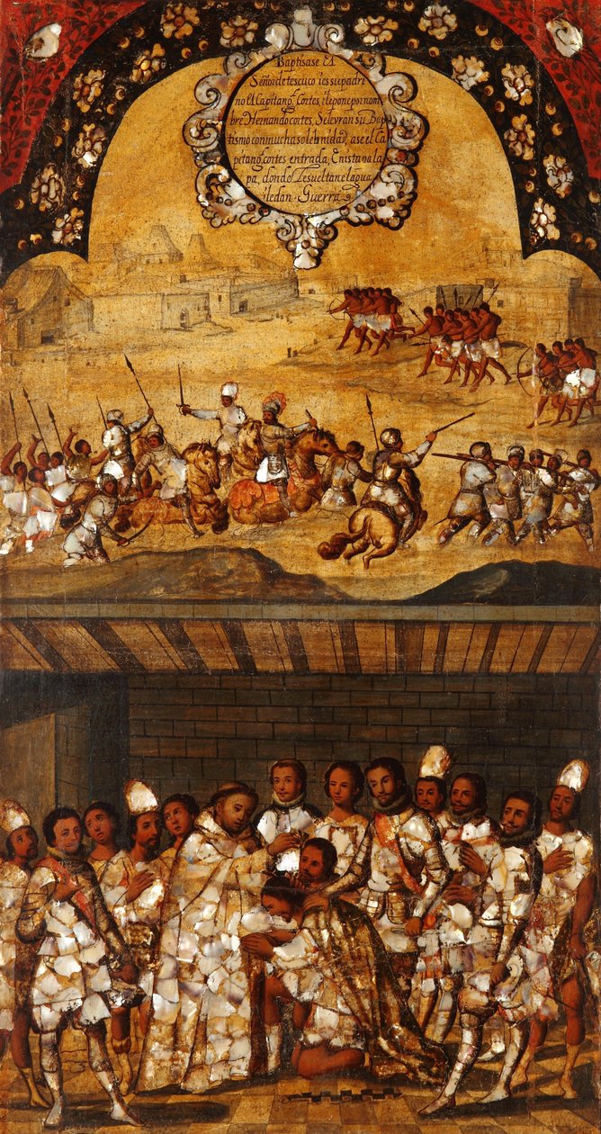 La conquista de México. Tabla XIX de Miguel Gonzales