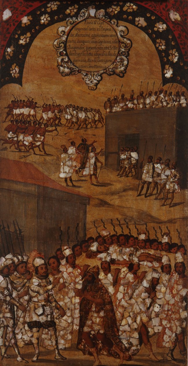 La Conquista de México. Tabla XVII de Miguel Gonzales