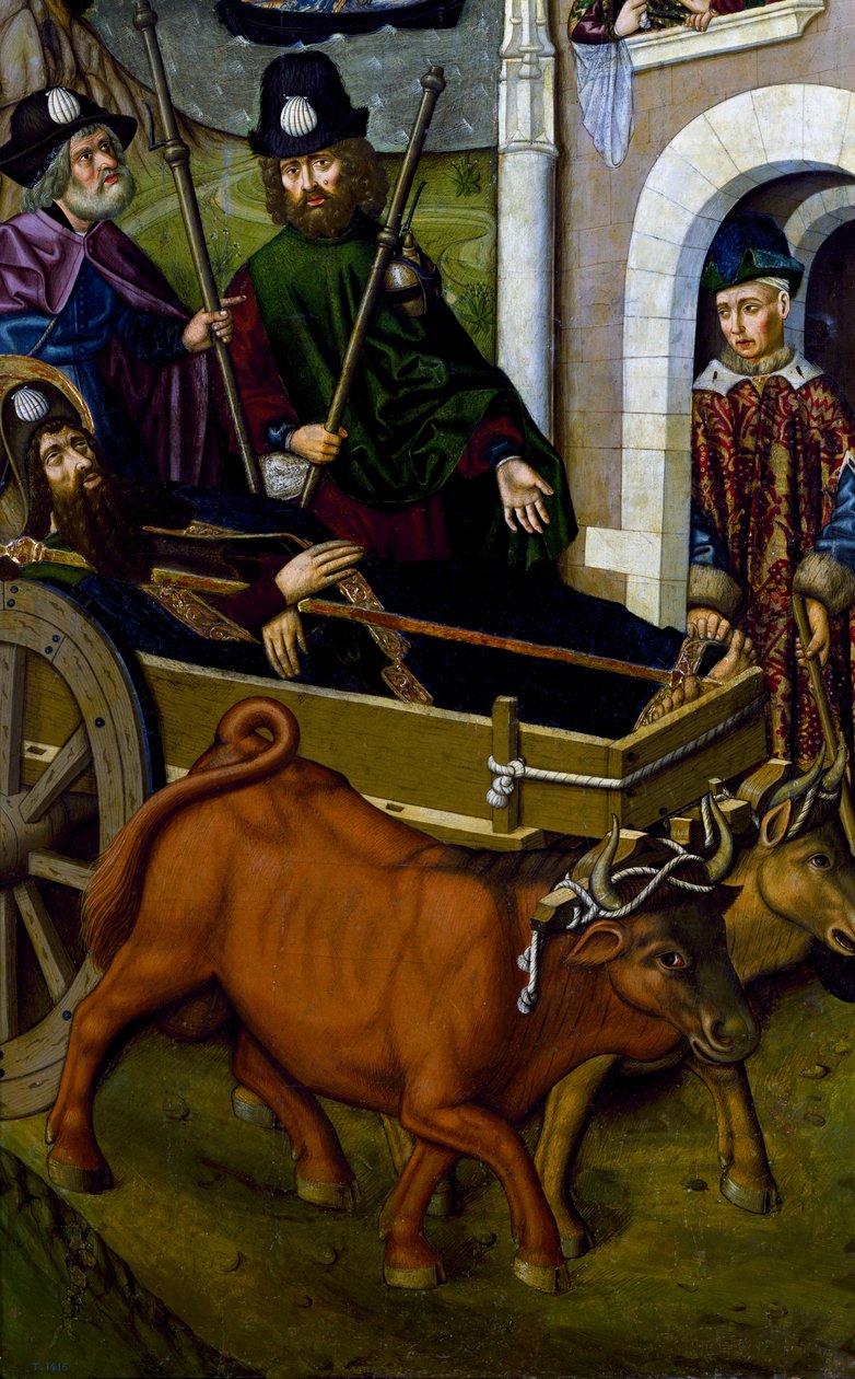 El cuerpo de Santiago llegando a Galicia, (detalle) de Miguel (school of) Ximenez