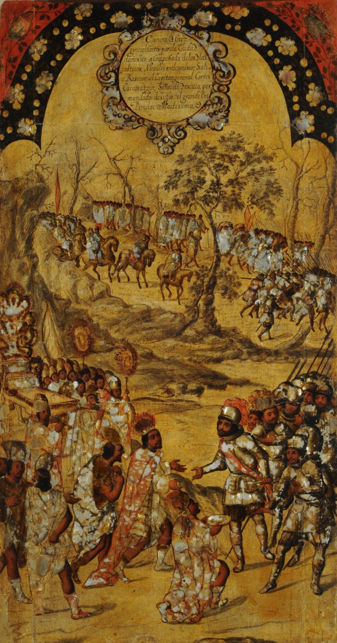 La conquista de México, Panel VIII, c.1696-1715 de Miguel Gonzalez