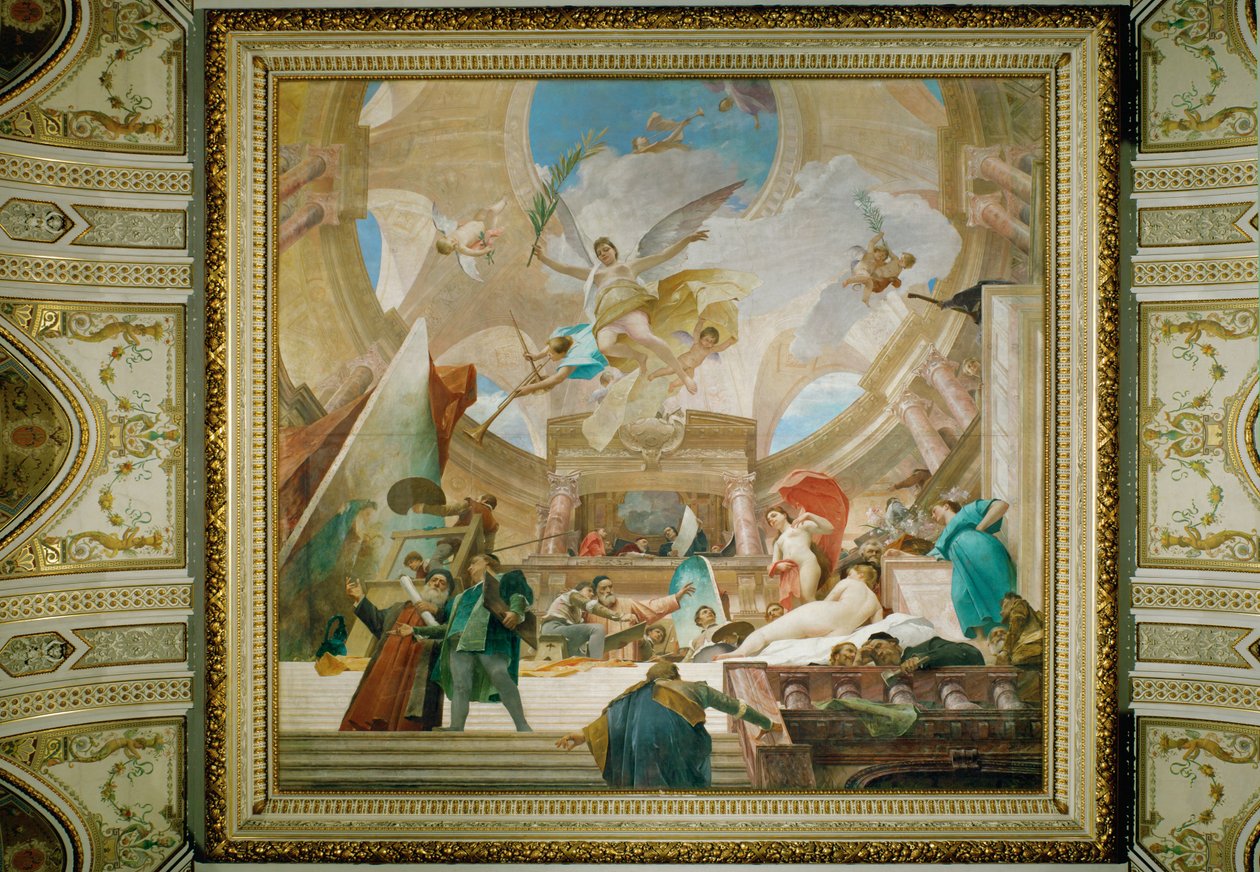 Fresco del techo del Kunsthistorisches Museum de Viena, Apoteosis del Renacimiento (fresco) de Mihaly Munkacsy