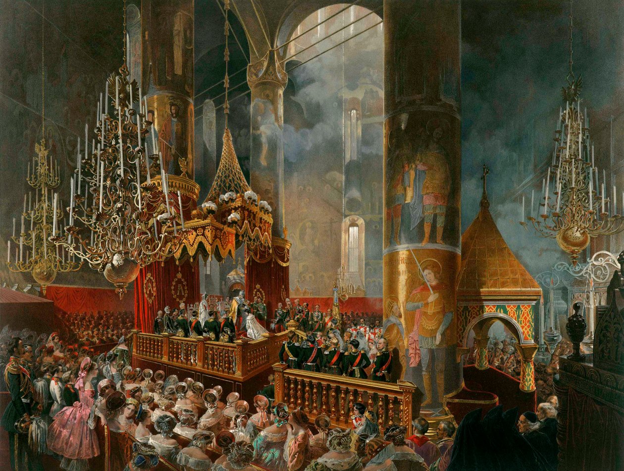 La coronación de la zarina María Alexandrovna de Rusia, Moscú, 1856 de Mihaly von Zichy