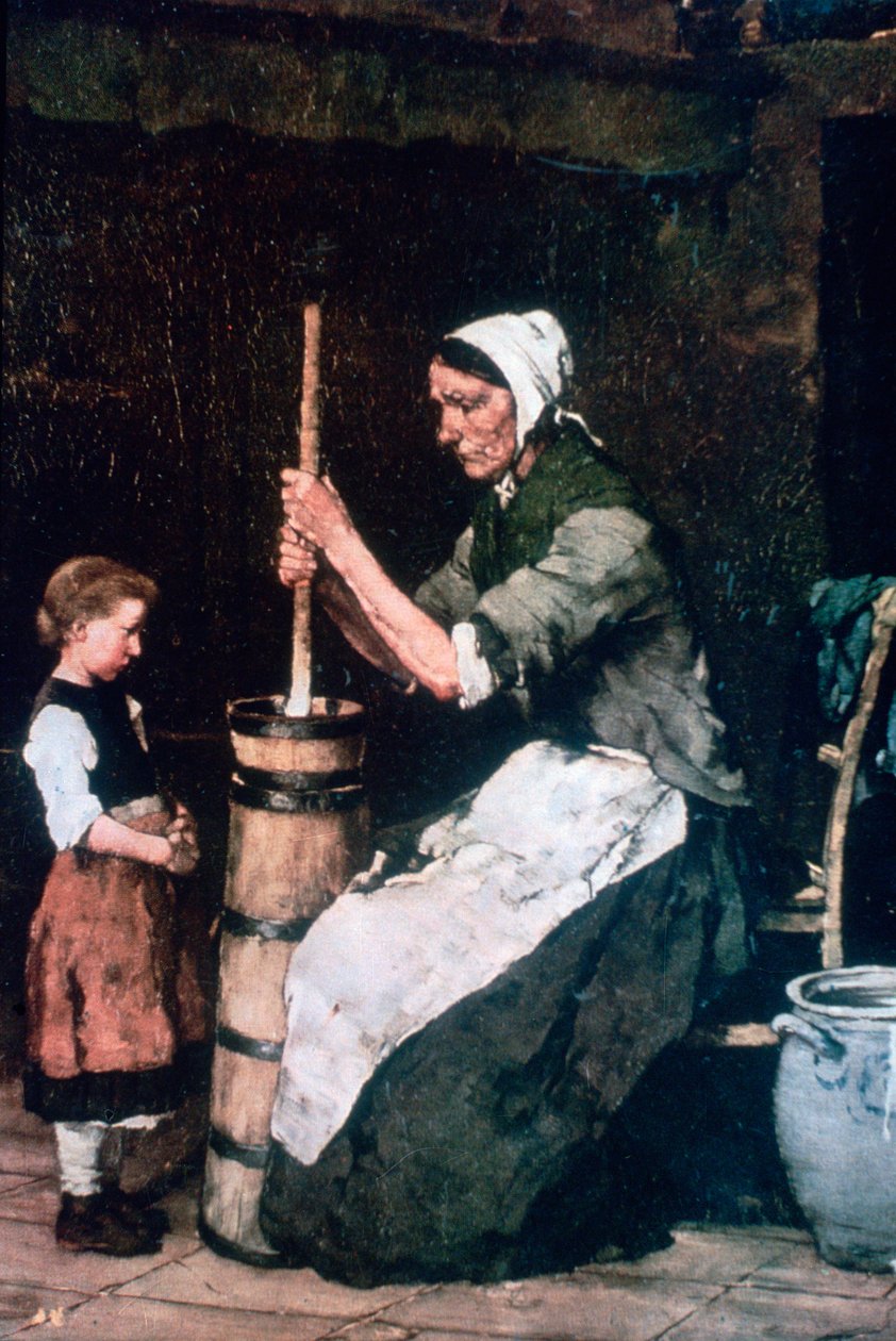 Mujer en la mantequera, c1864-1900 de Mihály Munkácsy