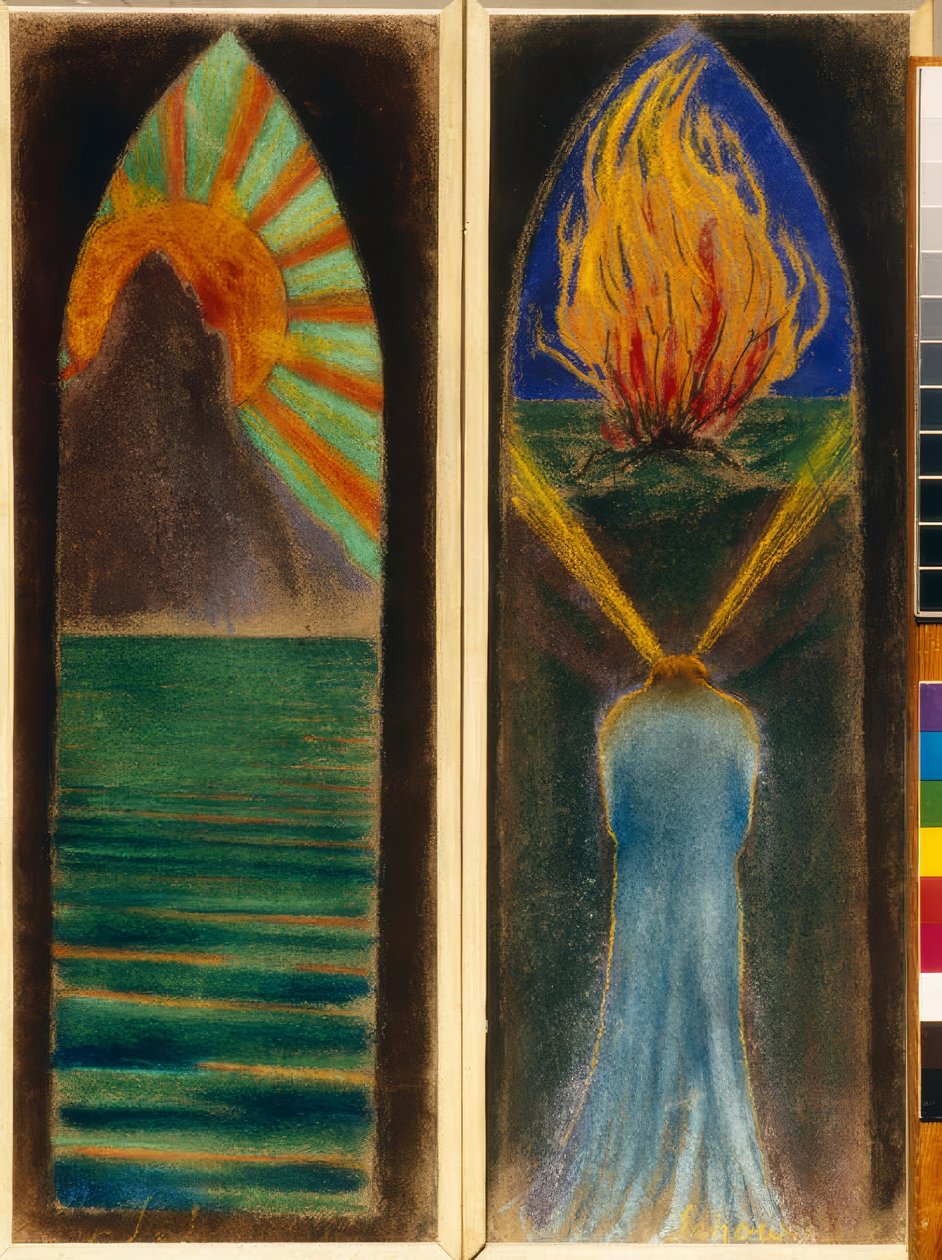 Dos diseños para vidrieras de Mikalojus Ciurlionis
