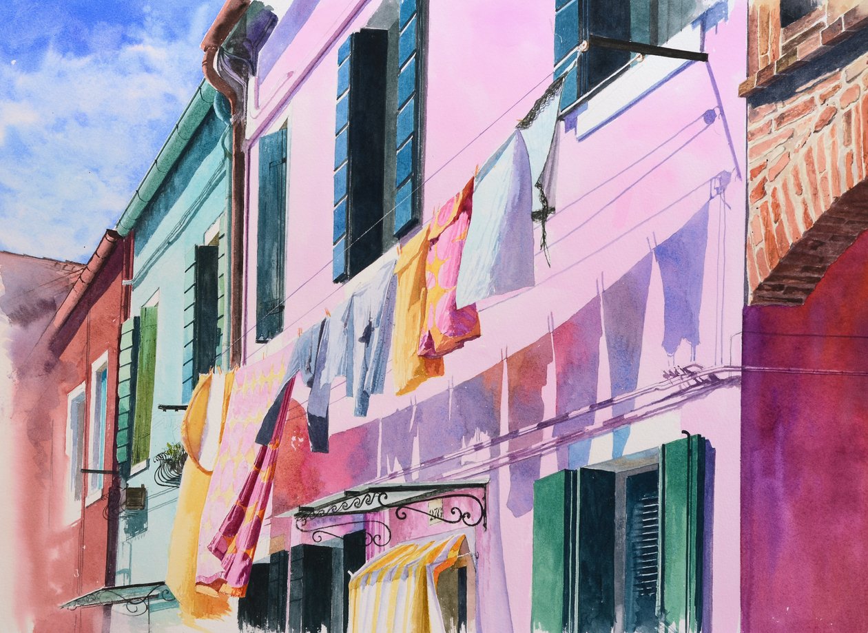 Burano (acuarela sobre papel) de Mike Briscoe