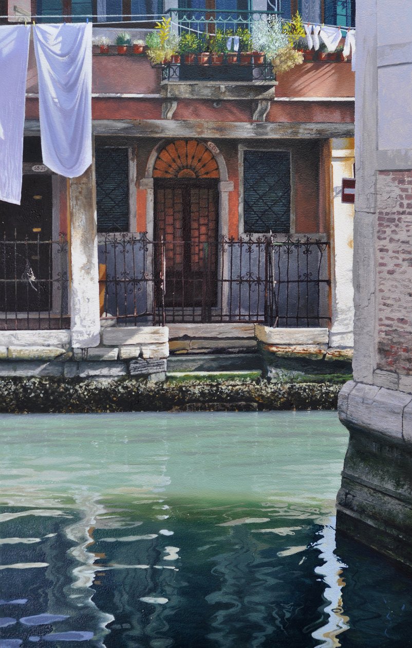Venecia por la mañana temprano, 2019 (óleo sobre panel) de Mike Briscoe