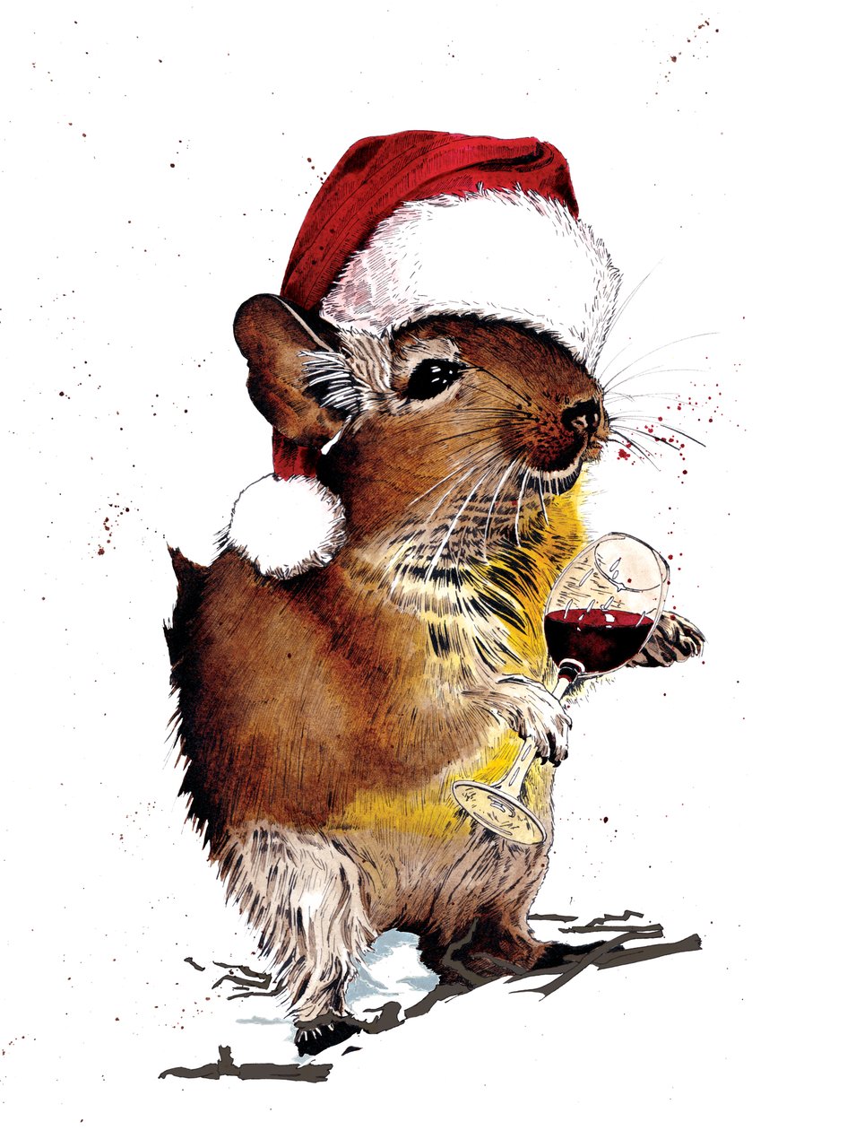 Degu de Navidad en Blanco, 2020 de Mike Davis