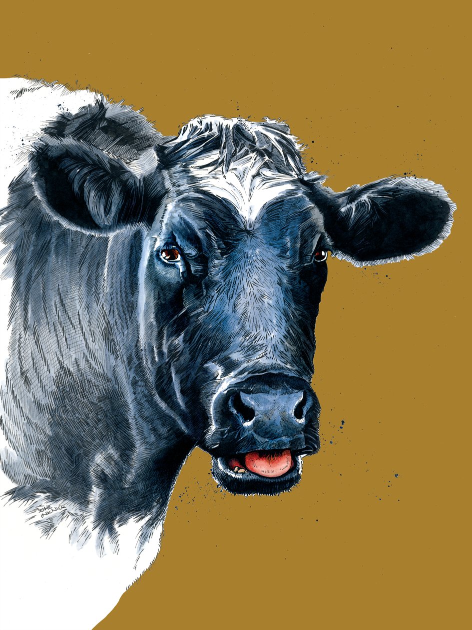 La vaca en amarillo dorado, 2021 de Mike Davis