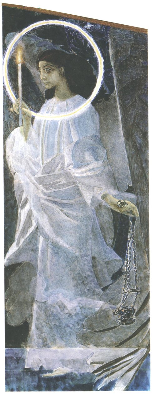 Ángel con una vela, 1887 de Mikhail Aleksandrovich Vrubel