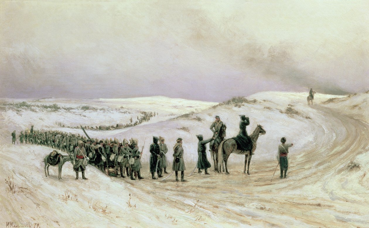 Bulgaria, una escena de la Guerra Ruso-Turca de 1877-78, 1879 de Mikhail Georgievich Malyshev