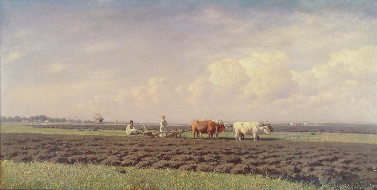Aradores en Ucrania, 1879 de Mikhail Konstantinovitch Clodt von Jurgensburg