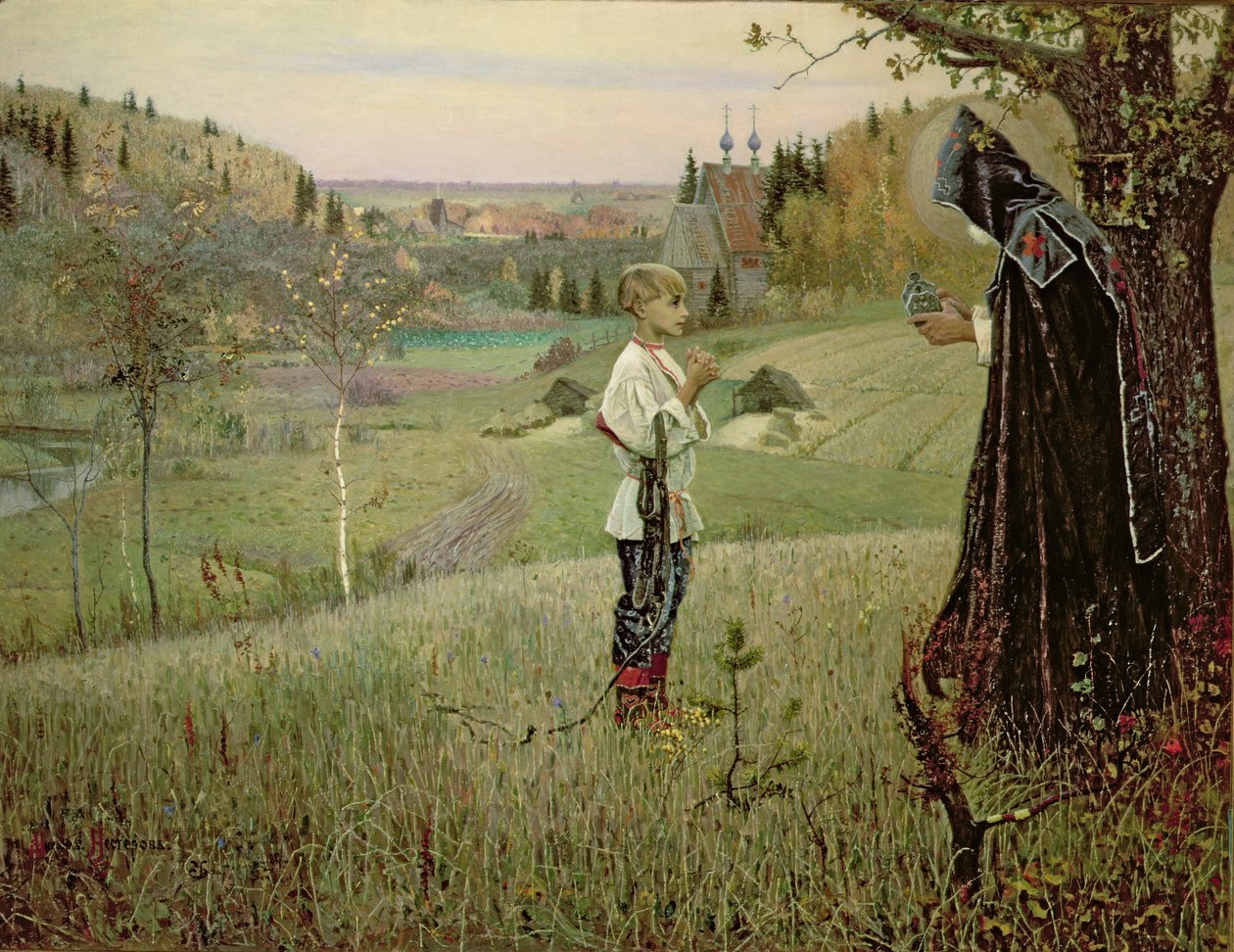 La visión del joven Bartolomé, 1889-90 de Mikhail Vasilievich Nesterov