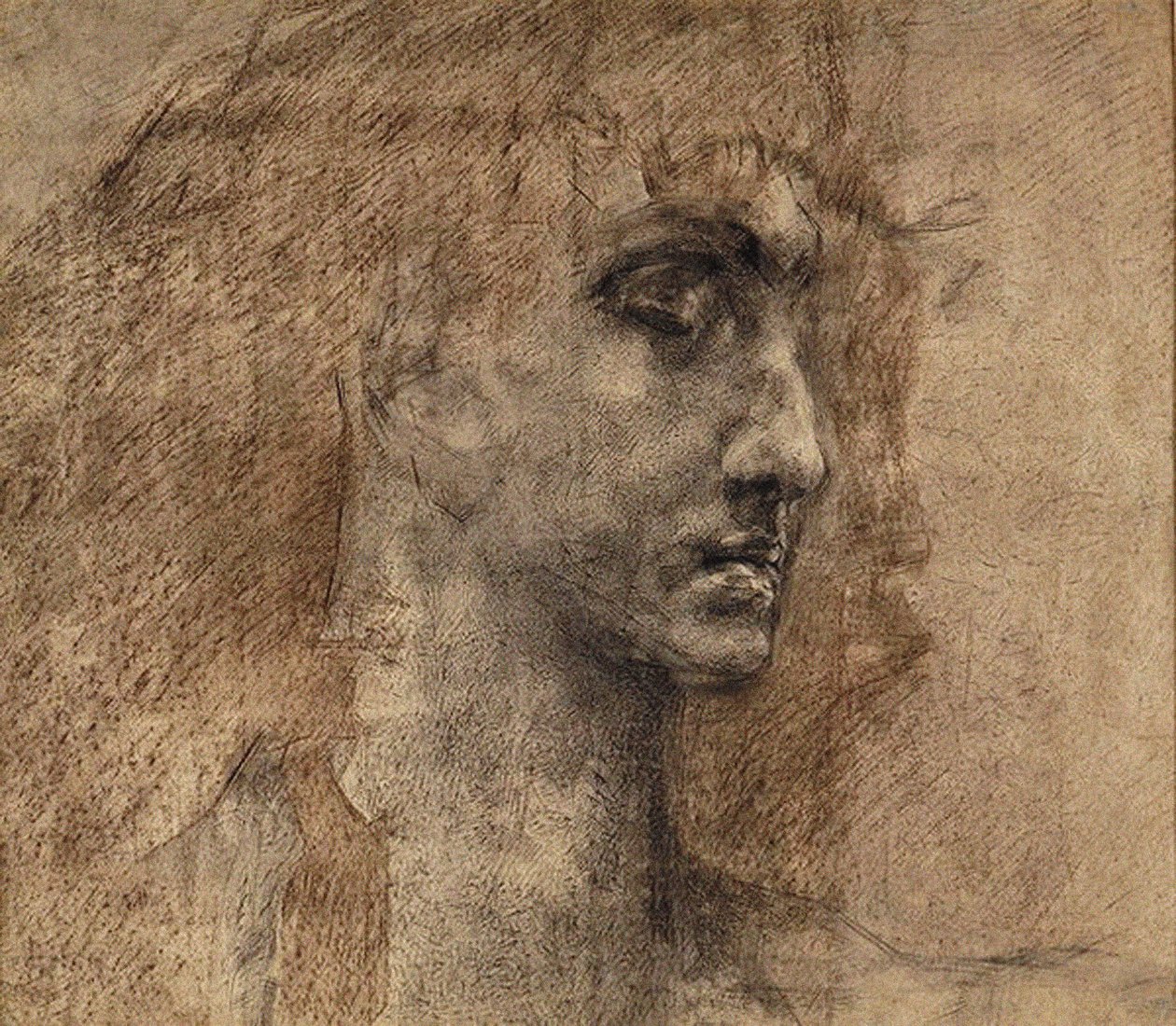 Cabeza de un ángel, 1887 de Mikhail Aleksandrovich Vrubel