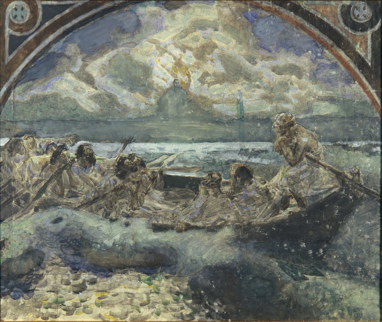 Jesús camina sobre el agua de Mikhail Aleksandrovich Vrubel