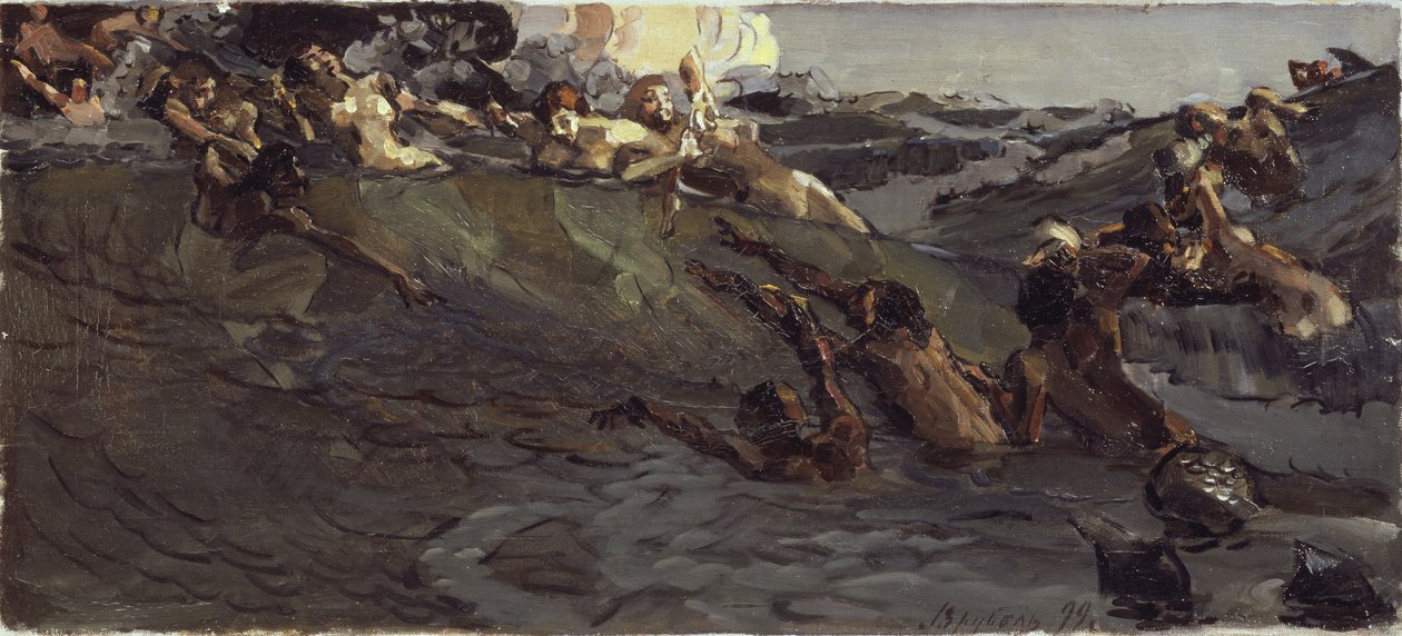 Náyades y tritones jugando, 1899 de Mikhail Aleksandrovich Vrubel