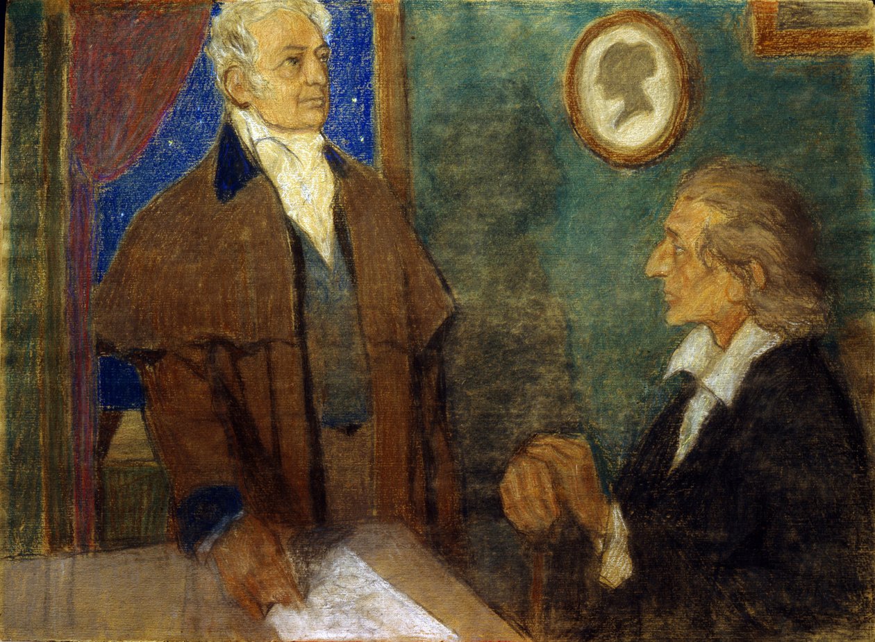 J. W. von Goethe y F. Schiller en Weimar) de Mikhail Dmitrievich Ezuchevsky
