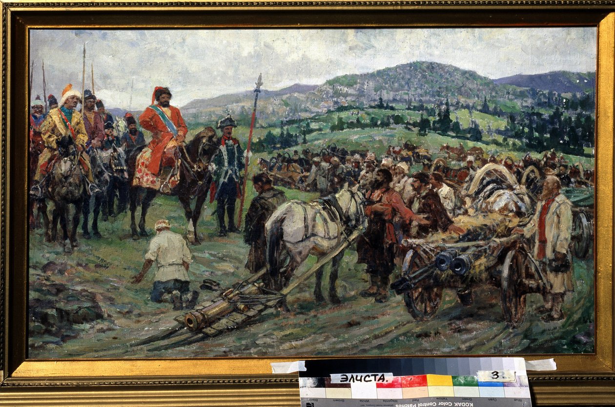 Asistencia al jefe de la Revuelta de los Paysanos Emelian Ivanovitch Pougatchev de Mikhail Ivanovich Avilov