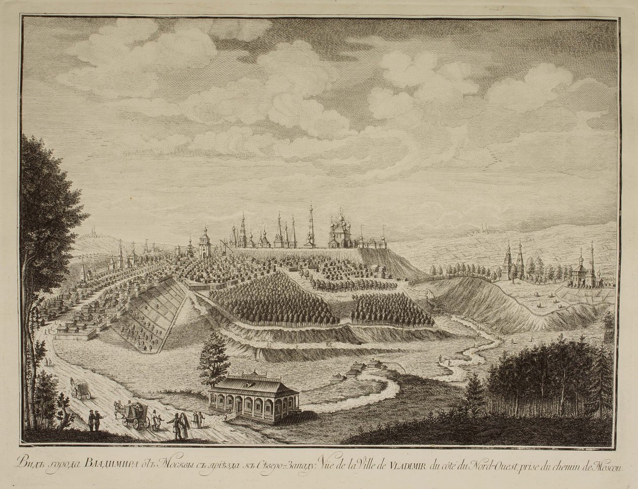 Vista de la ciudad de Vladímir, 1769 de Mikhail Ivanovich Makhaev
