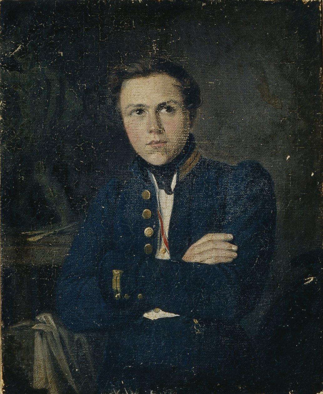 Retrato del escultor Alexander Ivanovich Terebenev 1812-1859, 1835 de Mikhail Ivanovich Skotti