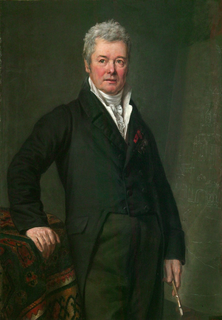 Retrato del artista Fyodor Alexeev 1753-1824, 1820 de Mikhail Ivanovich Terebenev