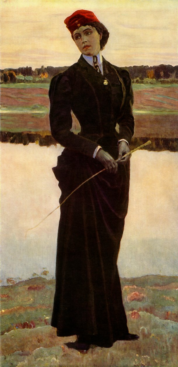 Retrato de Olga Mikhailovna Nesterova-Shretera, la hija del artista, c1906, 1965 de Mikhail Nesterov