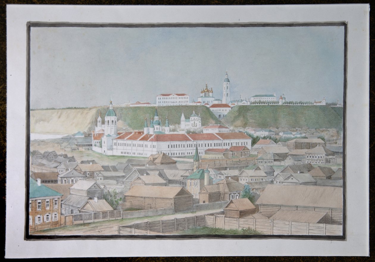 Vista de Tobolsk, 1850s de Mikhail Stepanovich Znamensky
