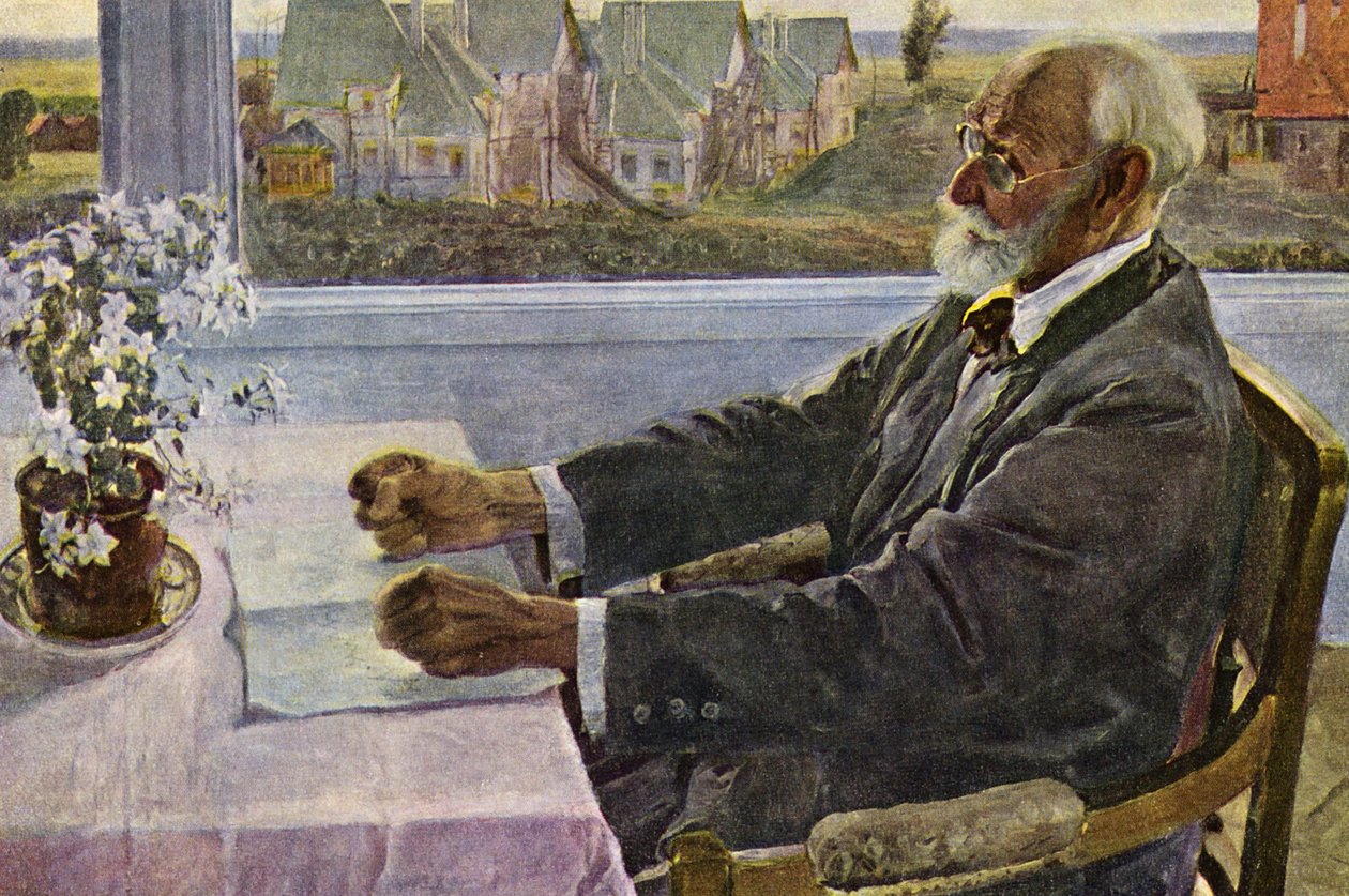 Retrato del académico IP Pavlov de Mikhail Vasilievich Nesterov