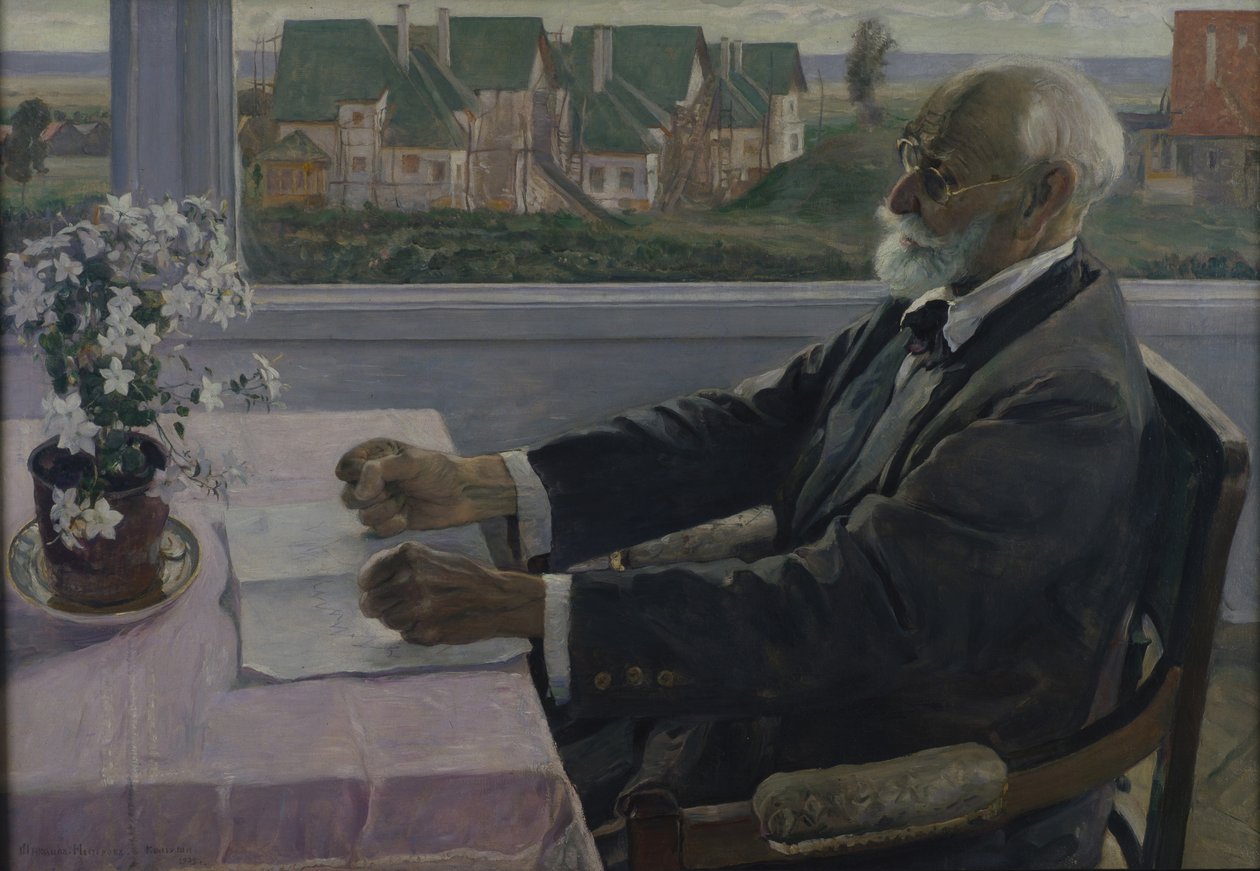 Retrato del fisiólogo, psicólogo y médico Iván P. Pavlov 1849-1936, 1935 de Mikhail Vasilievich Nesterov