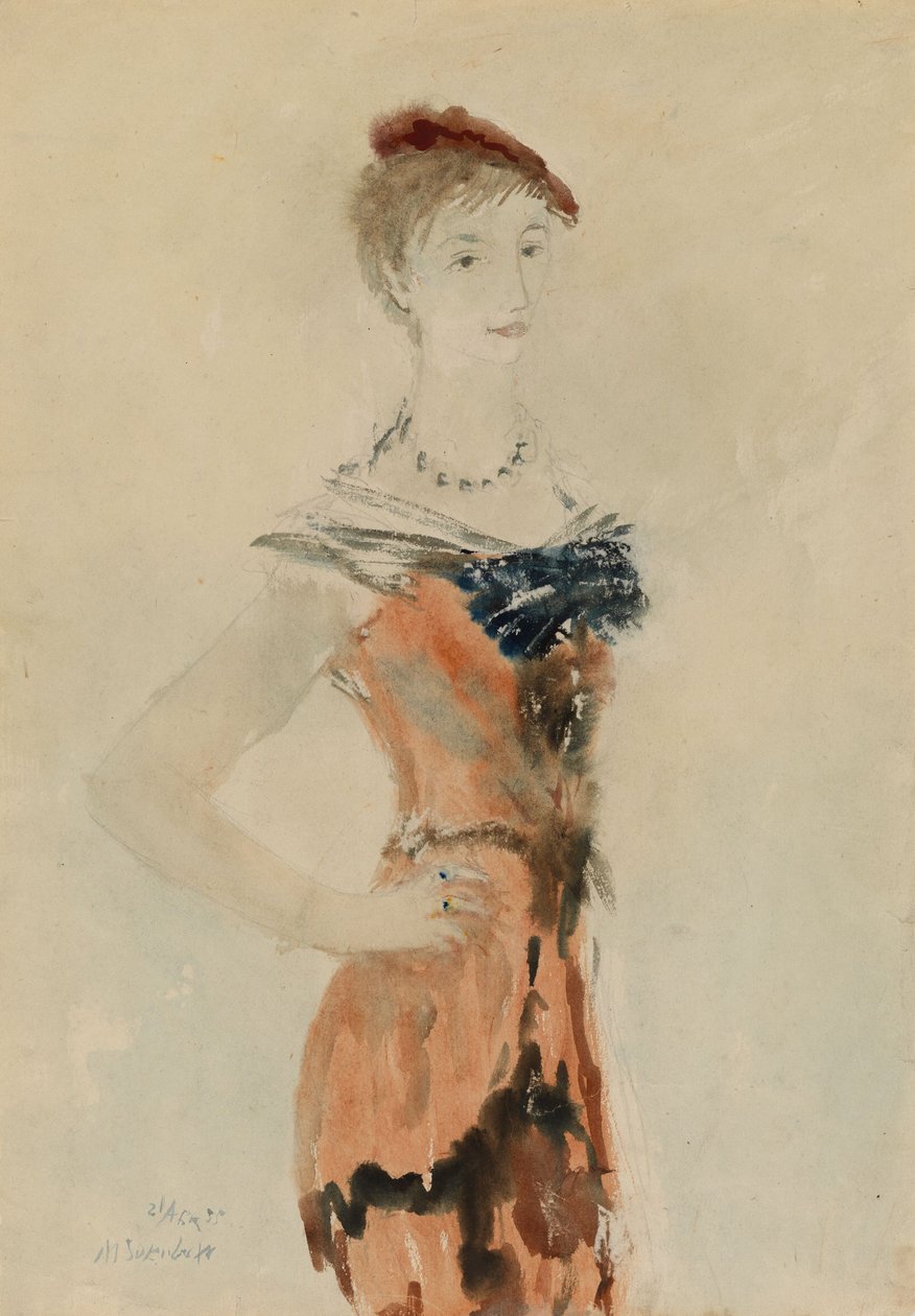 Dama con Boina Roja, 1935 de Mikhail Xenofontovich Sokolov
