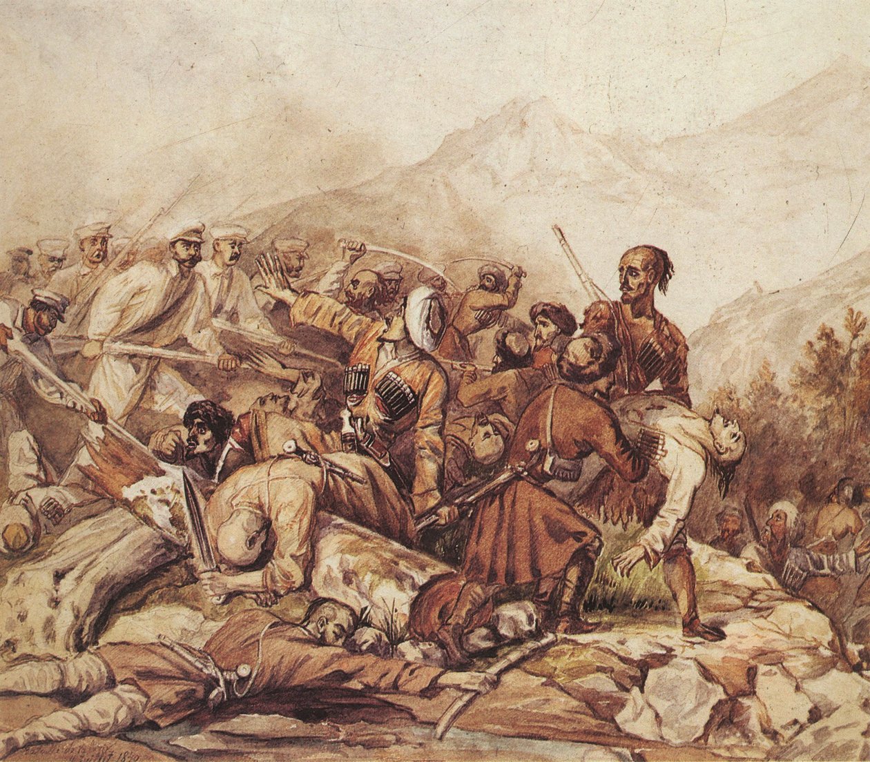 La batalla del río Valerik el 11 de julio de 1840, 1840 de Mikhail Yuryevich Lermontov