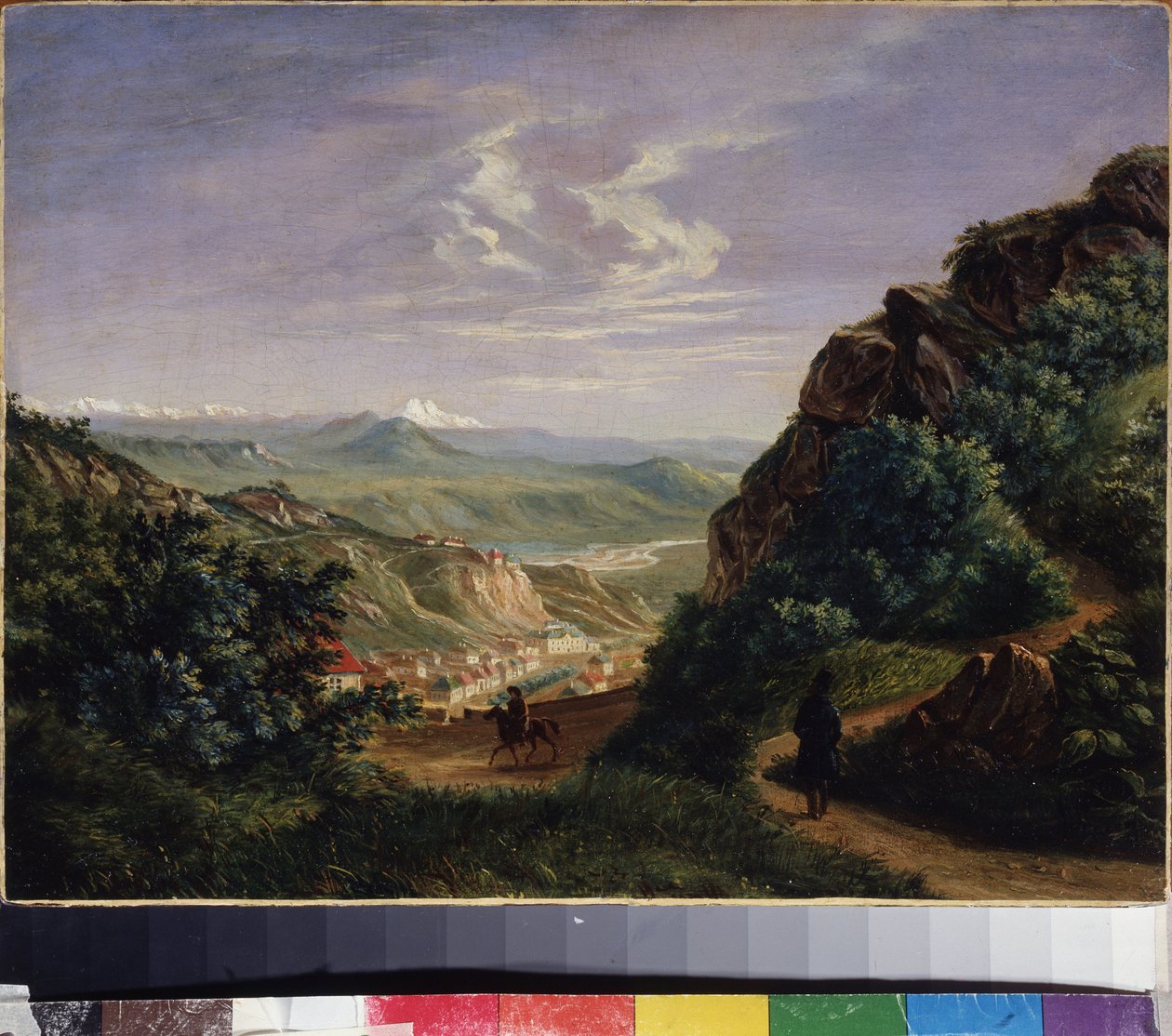 Vista de Pyatigorsk, Rusia (Vista de Pyatigorsk). Pintura de Mikhail Yuryevich Lermontov (1814-1841), óleo sobre lienzo de Mikhail Yuryevich Lermontov
