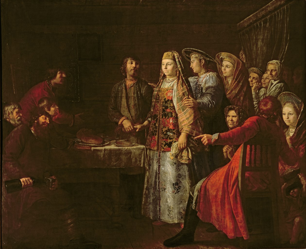 Celebrando el acuerdo de boda, 1777 de Mikhail Shibanov