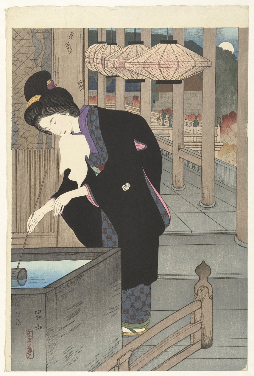 Visitando el Templo Kiyomizu Moda Kiyomizu (título sobre objeto) La primera serie de una nueva selección de rostros famosos de Kioto. (título de la serie) de Miki Suizan