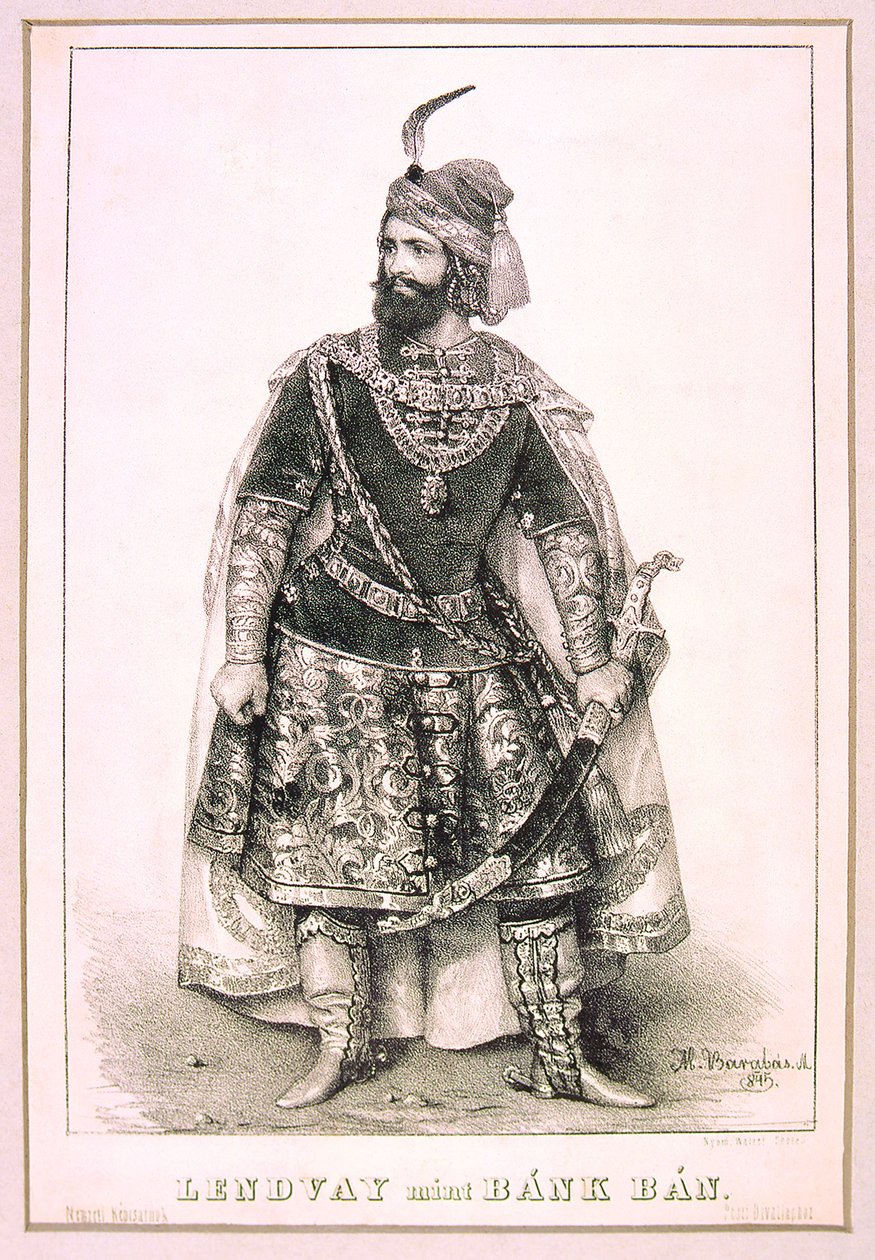 Márton Lendvay como Bánk Bán (Miklós Barabás, 1845) de Miklós Barabás