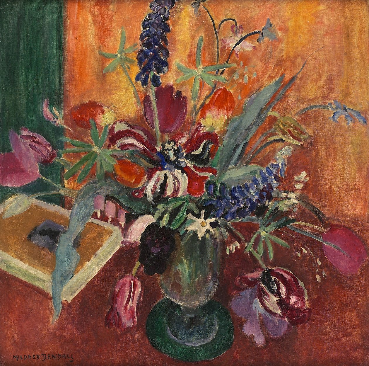 Lupinos y Tulipanes, c.1925 de Mildred Bendall