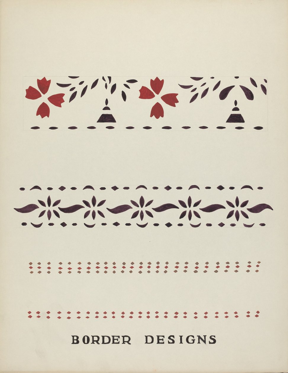 Diseños de Bordes del Portafolio Propuesto "Plantillas de Pared de Maine" de Mildred E. Bent