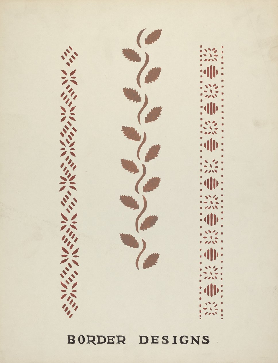 Diseños de bordes del portafolio propuesto "Plantillas de pared de Maine" de Mildred E. Bent