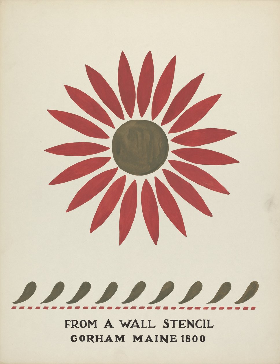 Diseño de Gorham, Maine 1800: de la cartera propuesta "Plantillas de pared de Maine" de Mildred E. Bent