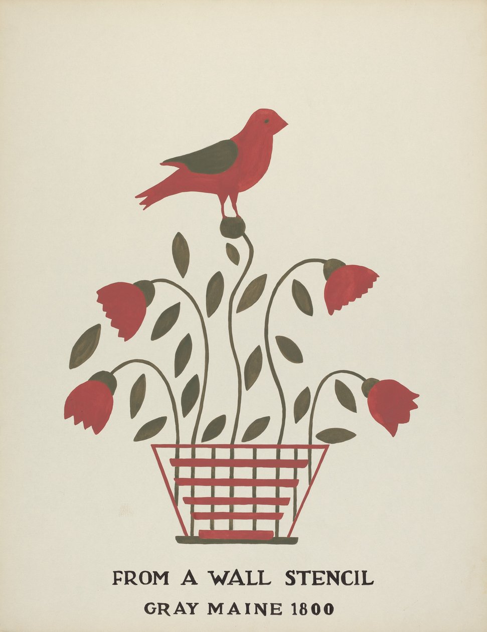 Diseño de Gray, Maine 1800 (no. 2): Del Portafolio Propuesto "Plantillas de Pared de Maine" de Mildred E. Bent