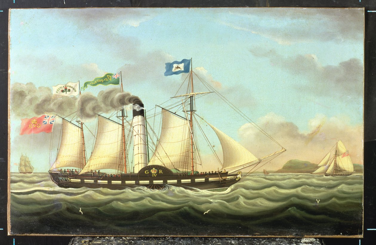 El paquete de vapor "Saint Patrick" en la ruta de Liverpool a Dublín, 1827 de Miles Walters