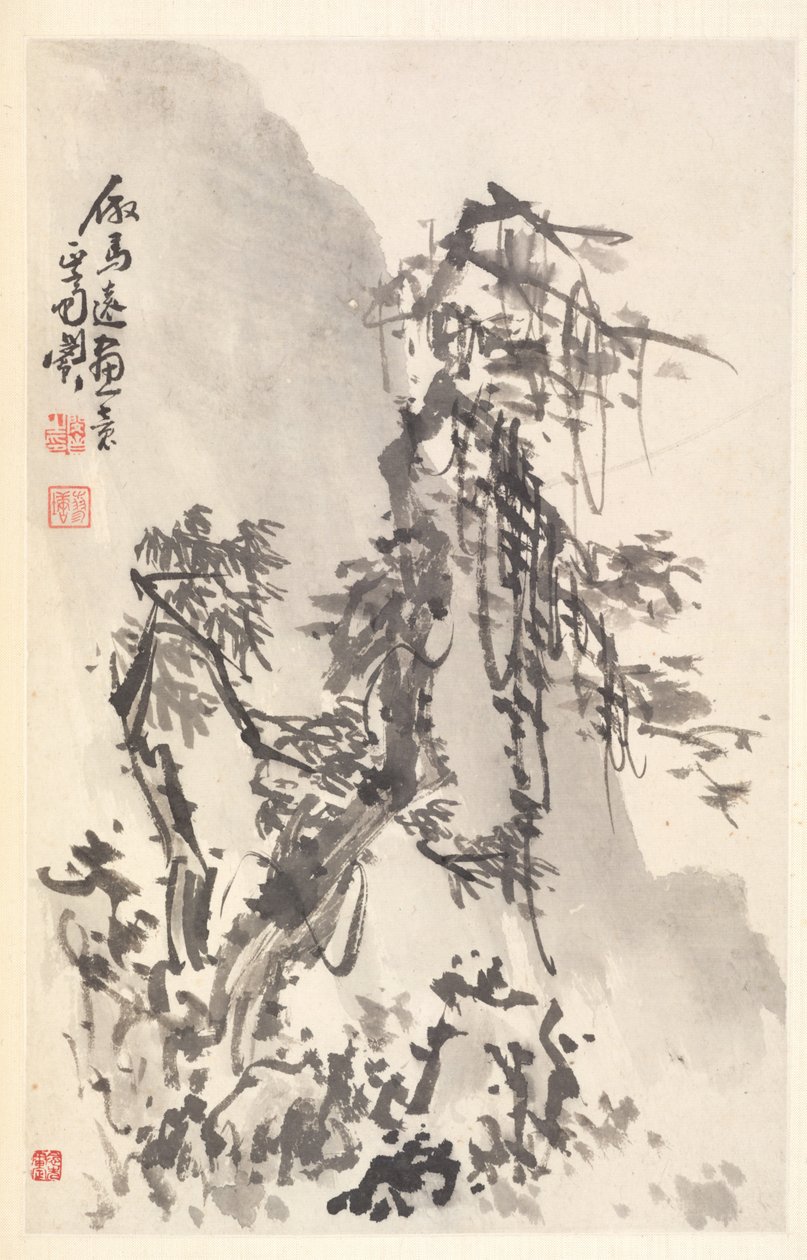 Paisaje en el estilo de Ma Yuan, 1788 de Min Zhen