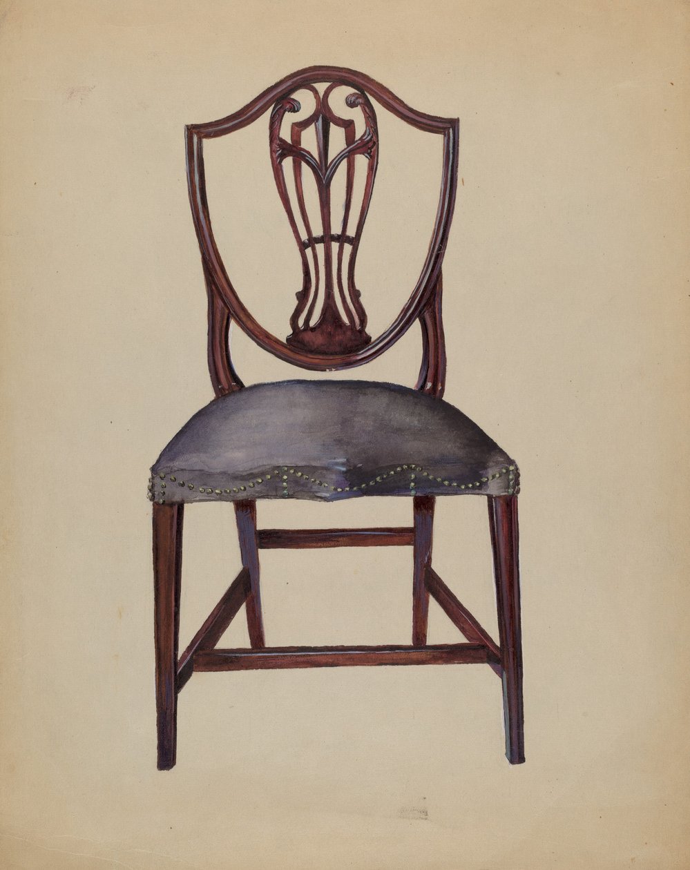 Silla, c.1936 (acuarela y gouache sobre papel) de Mina Lowry