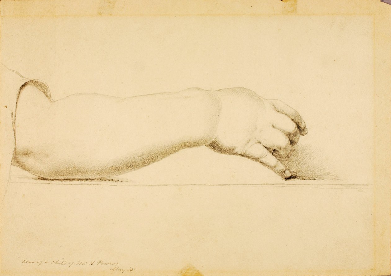 Brazo del hijo de Hiram Powers de Miner Kilbourne Kellogg
