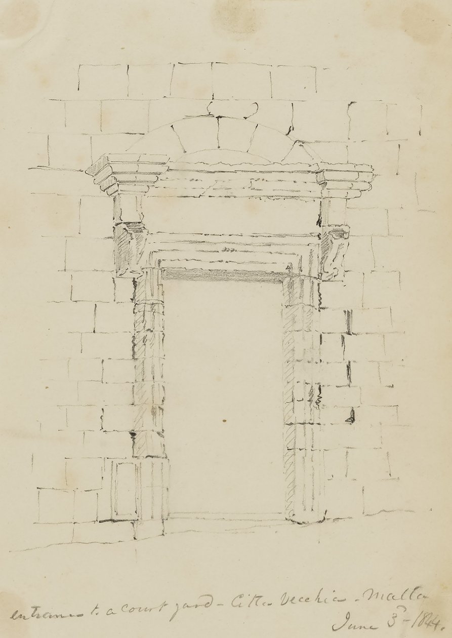 Malta, entrada a un patio de la Citta Vecchia de Miner Kilbourne Kellogg