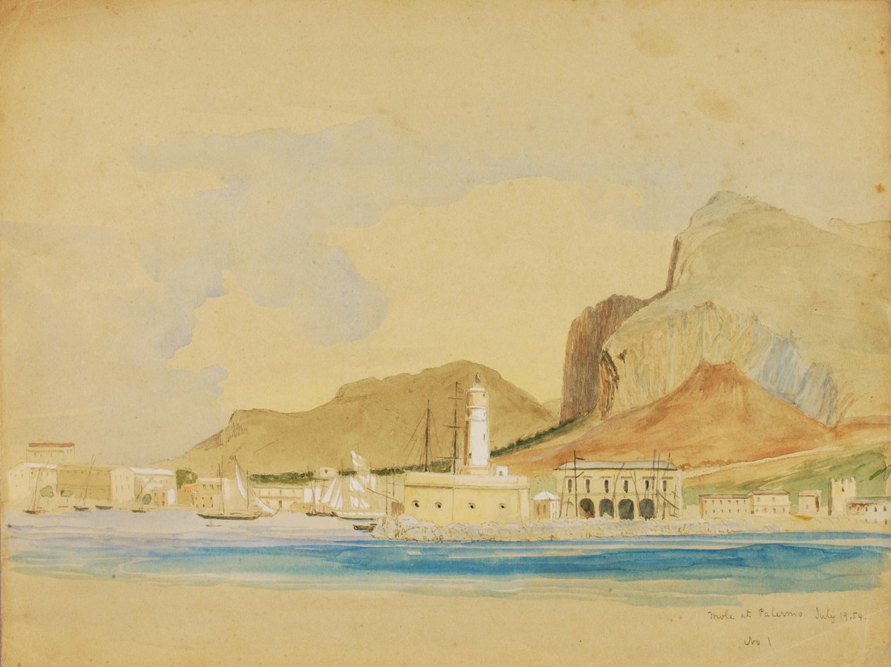 Muelle en Palermo, 1854 de Miner Kilbourne Kellogg