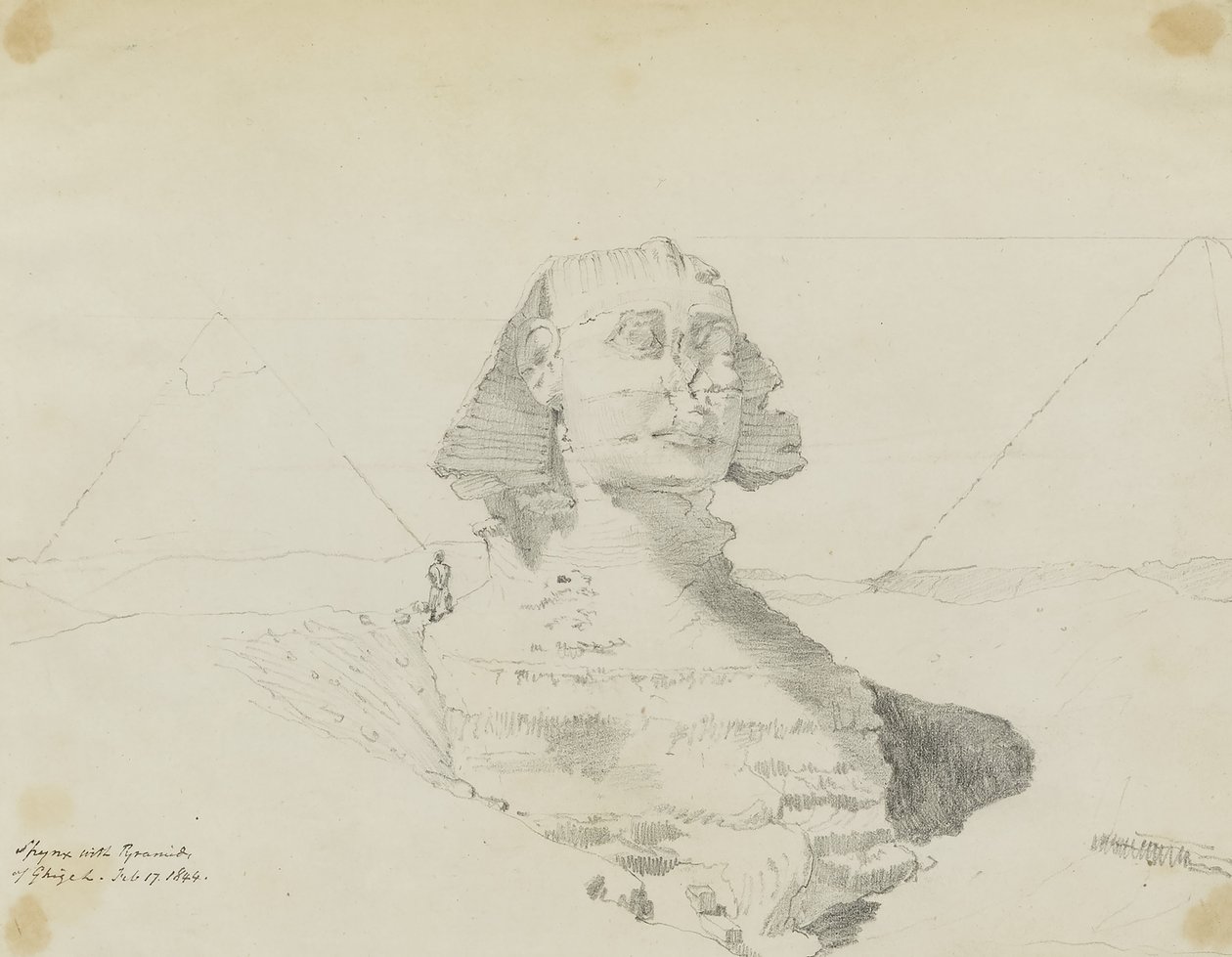 Esfinge con pirámides de Ghizeh, Egipto de Miner Kilbourne Kellogg