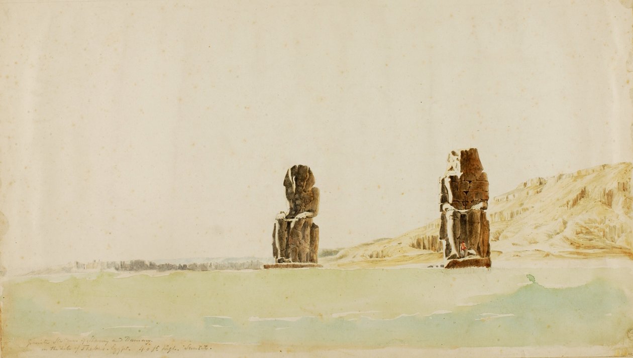 Estatuas en Memnon, Tebas, s.f. de Miner Kilbourne Kellogg