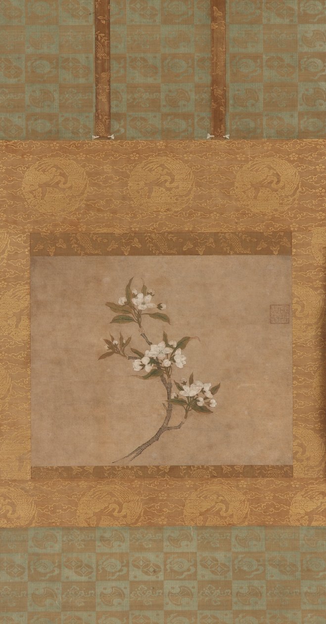 Rama de flores de peral de Ming Dynasty Chinese School
