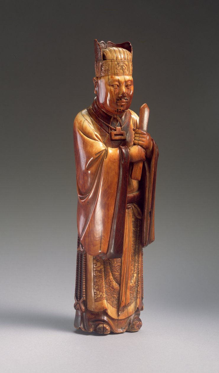 Figura de un oficial (marfil tallado) de Ming Dynasty Chinese School