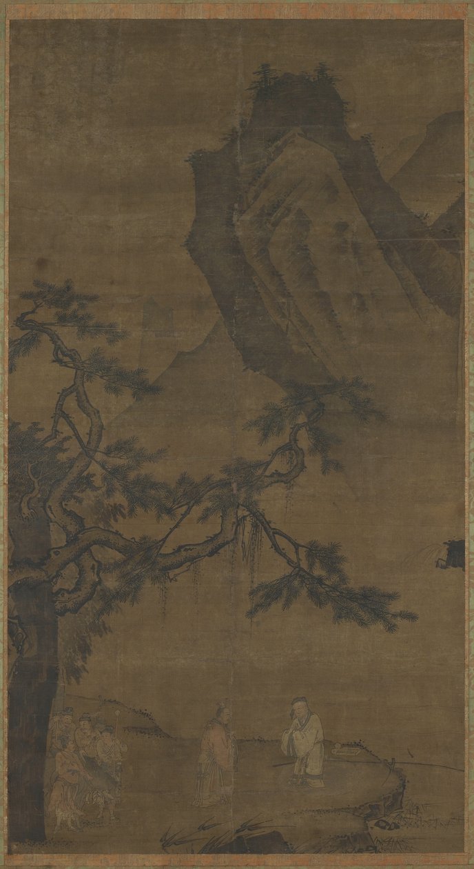Invocando al sabio en el río Wei de Ming Dynasty Chinese School